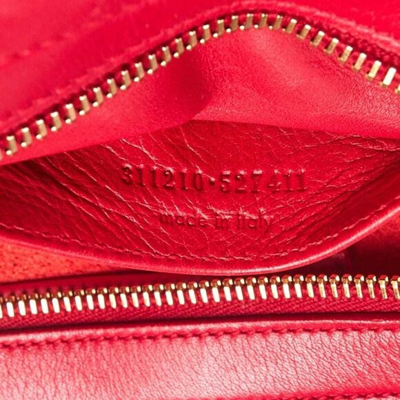 Yves Saint Laurent Red Calfskin Leather Small Cabas ChYc Bag - Picture 11 of 12
